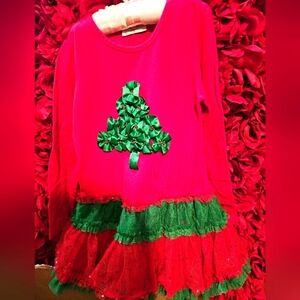 Emily Rose Girls Christmas Dress Like New - No Size Tag Inside Size 4-6